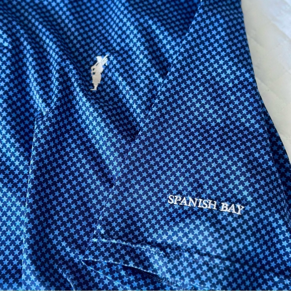 PGA Tour Brand Fairway & Greene Men's Blue Polo Golf Shirt Size L with Stars - Picture 4 of 6